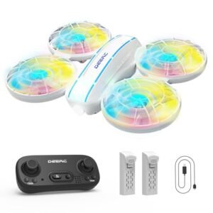DEERC D33 Mini Drone with LED Lights for Kids Ideal for Indoor Flying and 3D Print RC Planes Enthusiasts