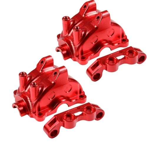 RC Baena CNC Aluminum Metal TT02 Front Rear Universal Gear Box Cover Upgrade Kit for 1/10 Scale RC Cars Red