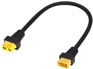HCFeng 14awg XT60 Extension Cable for RC FPV Car Plane Drone LiPo Battery with AMA RC Plane Insurance Compatibility Black 0.3m 1ft