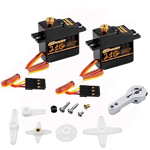 DSPOWER 21G Mini Digital Servo Full Metal Gear Micro RC Servos Motor Kit for 1/16 RC Boat Car Model and More