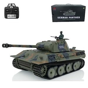 Wheelfun 2.4Ghz Heng Long 1/16 German Panther V RTR RC Tank with RC Battleship Turret Infrared Combat and BB Shooting