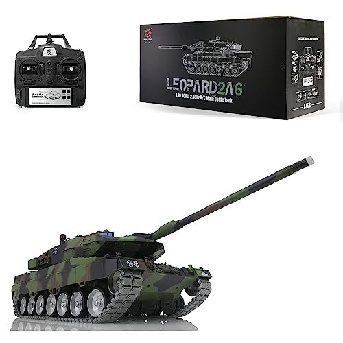 Wheelfun Heng Long 1 16 7 0 Customized Leopard2A6 RC Tank with RC Engine Sound Generator Metal Tracks and Infrared Combat