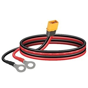 SinLoon XT60 to O Ring Terminal Cable 12AWG 23 6inch for Drag RC Cars Lipo Battery FPV Racing Drone
