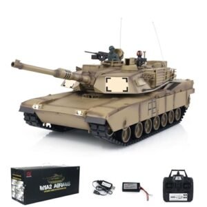 Wheelfun Heng Long 1/16 Scale M1A2 Abrams RC Tank with 2 4Ghz Remote Control Infrared Combat System and Advanced RC Tank Suspension