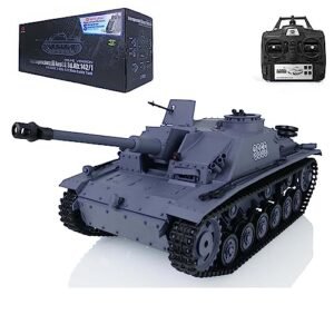 Wheelfun Heng Long German Stug III 1/16 Scale RC Model Tank Kit with 2.4Ghz Remote Infrared Combat BB Shooting and Smoke Generator