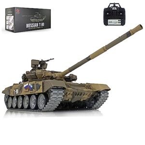 Wheelfun Heng Long 1/16 Scale Customized Russia T90 RC Tank with Infrared Combat and BB Shooting Feature Among the Best RC Warships That Shoot