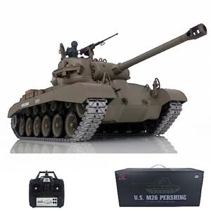 Wheelfun Heng Long 1 16 Scale M26 Pershing RTR RC Tank with RC Airplane Smoke Generator 340 Degree Rotating Turret Infrared Combat BB Shooting