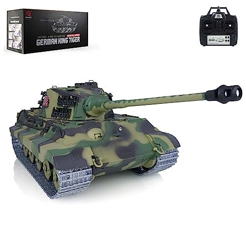 Wheelfun 2.4G Heng Long 1 16 7.0 Upgraded German King Tiger RTR RC Tank with Infrared Combat for RC Boat Combat Enthusiasts