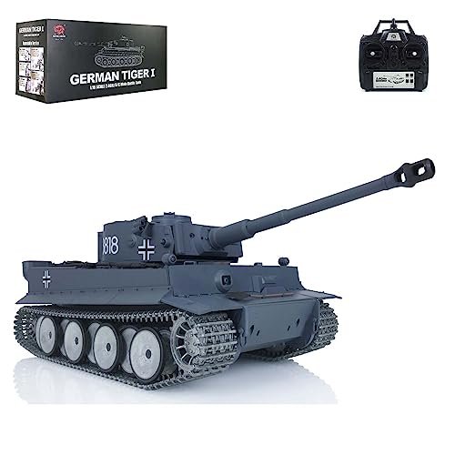 Wheelfun Heng Long 1/16 7.0 Tiger I RTR RC Tank with 1/16 RC Drift Wheels Infrared Combat Light Sound BB Shooting Airsoft Tank