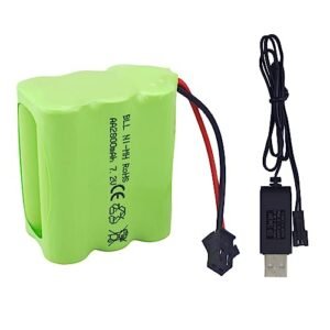 MOONZON AA 7.2V 2800mAh Ni MH High Capacity Battery with SM 2P Plug and USB Charging Cable Compatible with 2017 KTM RC 390 Fuel Tank Capacity and Other RC Models