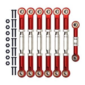 Traxxas Aluminum Adjustable Turnbuckles Camber Link Upgrade Parts 1/10 RC Drift Parts for Rustler Slash Stampede Hoss 7 PCS Red