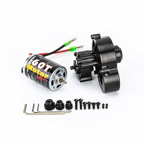 RCAWD Miss Geico RC Boat Upgrades SCX10 Transmission 60T Motor Metal Gearbox Combo for 1/10 Axial SCX10