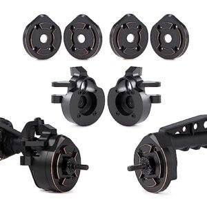 Brass Front and Rear Portal Weights Covers with Steering Knuckles 3 in 1 Set for Axial Capra SCX10 III Upgrades Parts Available at RC Willey in Rocklin CA