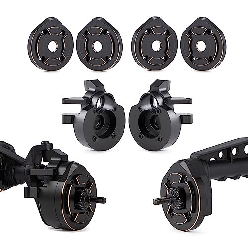 Brass Front and Rear Portal Weights Covers with Steering Knuckles 3 in 1 Set for Axial Capra SCX10 III Upgrades Parts Available at RC Willey in Rocklin CA