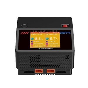 HOTA S6 Smart Balance Charger Dual Ports for Lipo Li ion LiHv Nicd NiMH Batteries AC DC Input Ideal for RC Hobby Distributors
