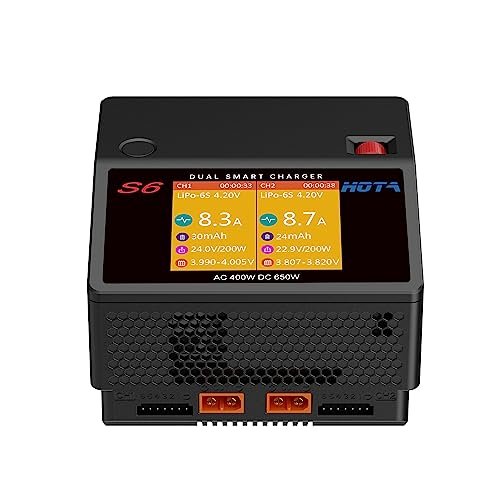 HOTA S6 Smart Balance Charger Dual Ports for Lipo Li ion LiHv Nicd NiMH Batteries AC DC Input Ideal for RC Hobby Distributors