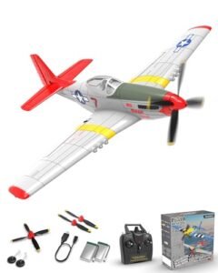 VOLANTEXRC P51D Mustang 4 Channel RC Radio Remote Control Airplane with 6 Axis Gyro for Beginners and Adults Red