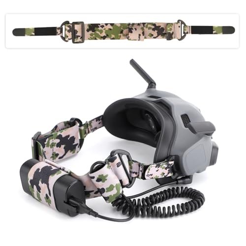 CAPART Head Strap Band for DJI Avata Goggles 2 and DJI FPV Goggles V2 with Battery Pocket Camo Design Prevents rc helicopter cuts head off