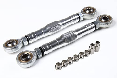 GTBRacing CNC Aluminum Steering Linkage Pull Tie Rod Set Compatible with 2.2 RC Buggy Wheels for 1/5 Scale Losi Desert Buggy DBXL-E 2.0 Silver