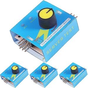 DAOKAI 4 pcs RC Servo Tester for RC Hydroplane Boat Kits 3CH Digital Multi ECS Servo Tester with Reverse Connection Protection