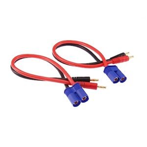 rflaueo 1pc EC8 Connector Plug to 4mm Banana Plugs Battery Charge Lead Adapter Cable 10awg 12inch(E161-1)