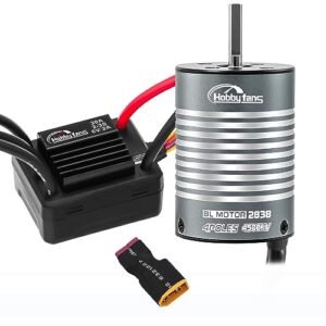 Hobby Fans 2838 4500KV Brushless Drill Motor in RC Car with 30A Waterproof ESC for 1/14 1/16 1/18 Scale Remote Control Vehicles
