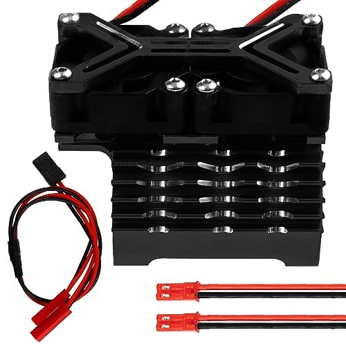 Vgoohobby Best RC Car Motor Heatsink Dual Cooling Fan 40 42mm for Arrma Traxxas 1/7 1/8 Scale Models Fits 4068 4074 4082 4268 4274 Motors