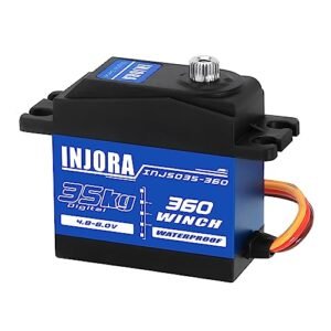 INJORA 35KG Digital Servo Waterproof 360 Rotation Servo for SCX10 Pro RC Crawler Car Model Compatible with Kavan RC Tires