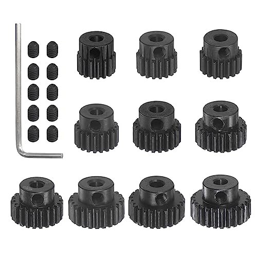 HARFINGTON RC Essential Oil Diffuser 48P Hardened Pinion Motor Gear Set 10pcs 16T to 25T for 1/8 Inch RC Car Shaft