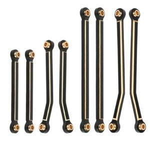 ZXYRC TRX4M Mudboss RC Body Black Coating Brass High Clearance Links Set for TRX4M Defender Bronco 1/18 RC Crawler CNC Metal Body Linkage Upgrade Parts 8PCS Weight 53g