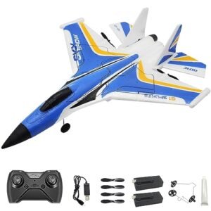 Fistone RC Stealth Raptor Fighter Jet 2.4GHz Dual Motor LED Light Remote Control Airplane with Smart Gyroscope for Beginners Kids Adults