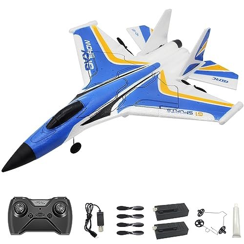 Fistone RC Stealth Raptor Fighter Jet 2.4GHz Dual Motor LED Light Remote Control Airplane with Smart Gyroscope for Beginners Kids Adults