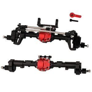ZXYRC SCX10 CNC Anodized Complete Front Rear Portal Axle for 1/10 RC Crawler Car Axial SCX10 II 90046 90047 Metal Upgrade Part Black Perfect for RC Hobbies Tacoma