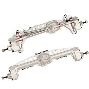 ZXYRC CNC Metal Front and Rear Portal Axles for Gas Powered Hellcat RC Car Axial SCX10 III AXI03006 AXI03007 Wrangler JL AR45 Axle Upgrade Part Silver
