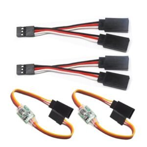 4Pcs RC Servo Reverser and Servo Y Harness Splitter Cable Compatible with JR Futaba RC Airplane Steering Gear Perfect for RCUniverse Com RC Airplane Enthusiasts