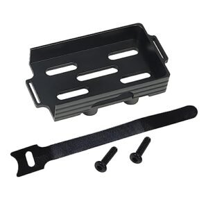 TRX4M 1.55 RC Crawler Wheels CNC Aluminum Battery Tray with Tie Strap for 1/18 RC Crawler Upgrades Accessories Black