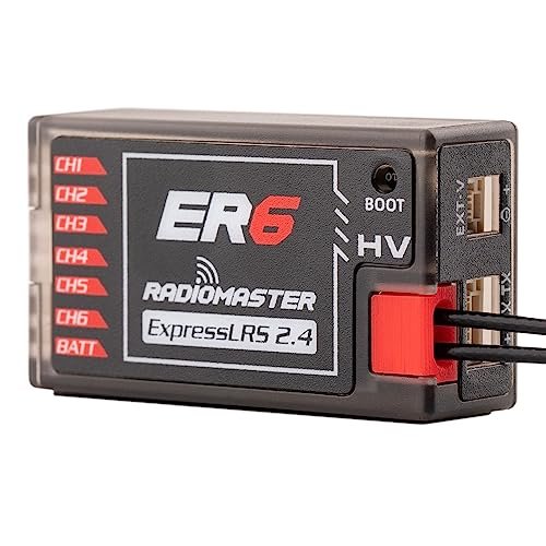 Radiomaster ER6 PWM Receiver 2.4G 6CH 100mw CRSF with Voltage Telemetry WiFi Update for Blended Wing Body RC Aircraft