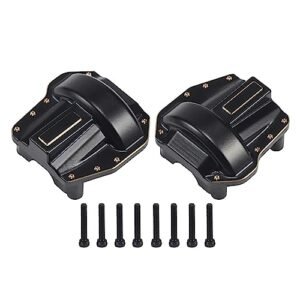 SCX10 III Brass Weights Black Brass Counter Weights Steering Knuckles Portal Cover Set for 1/10 RC Crawler Capra SCX10 III AR45P Axle Housing (Diff Cover A (2pcs))