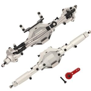 Kanson Crane RC ZXYRC Aluminum Front Rear Straight Axle with Protector Armor CNC for 1 10 RC Rock Crawler Axial SCX10 II 90046 90047 4WD Complete Upgrade Parts Silver