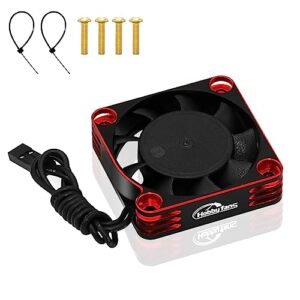 Hobby Fans 40mm High Speed RC Car ESC Flashing Red Cooling Fan 28000RPM Brushless Motor Fan for 1/8 1/10 540 550 F540 3650 3660 Motors