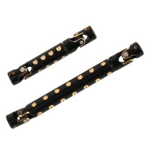 RZXYLRC 2PCS Brass Black Universal Joint Transmission Drive Shaft Upgrade Parts for Bison RC Car Parts Axial SCX24 Gladiator AXI00005 1 24 RC Crawler Car