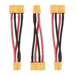 LINSYRC 3pcs XT60 Plug Parallel Battery Connector Cable for Enhanced Battery Life RC Helicopter DJI Phantom Quadcopter