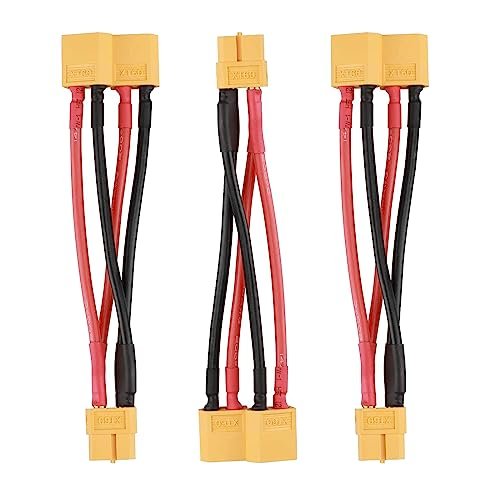 LINSYRC 3pcs XT60 Plug Parallel Battery Connector Cable for Enhanced Battery Life RC Helicopter DJI Phantom Quadcopter