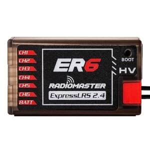 RadioMaster ER6 ELRS PWM Receiver 2.4GHz 6Ch ExpressLRS Nano Module for Fixed Wing RC Plane by Speedybee
