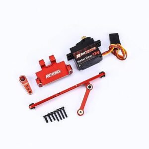 RCAWD SCX24 Upgrades RC Servo Seat 12g Metal Servo Steering Link Tie Rod 15T Servo Arm Parts for Red Bull Air Race RC Plane
