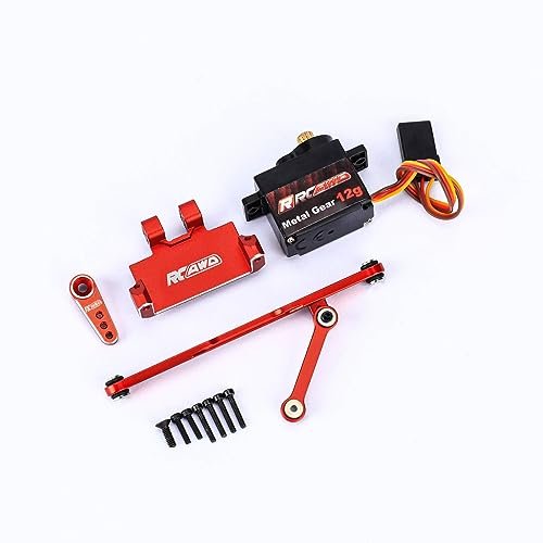 RCAWD SCX24 Upgrades RC Servo Seat 12g Metal Servo Steering Link Tie Rod 15T Servo Arm Parts for Red Bull Air Race RC Plane