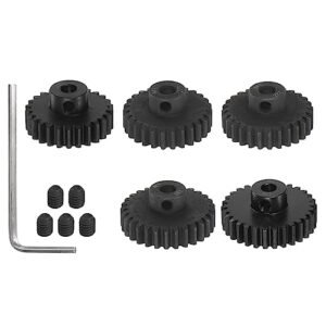 HARFINGTON Mod 1 M1 Pinion Motor Gear Set 5pcs 26T 27T 28T 29T 30T for Thunder 01 RC Boat 5mm RC Motor Shaft M1 Pitch Gears with Hex Key