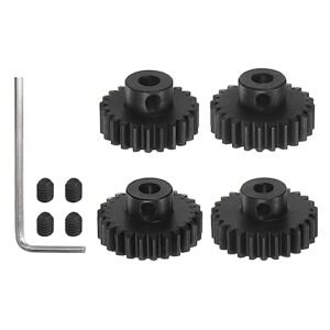 HARFINGTON Mod 1 M1 Pinion Motor Gear Set 4pcs 23T 24T 25T 26T Fit 5mm RC Motor Shaft M1 Pitch Gears for RC Car with Hex Key Perfect for RC Willey Jobs Utah