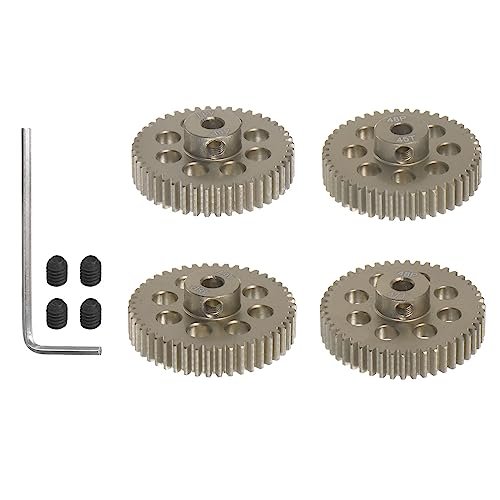 HARFINGTON 48 Inch RC Boat Hull Durable 7075 Aluminum Gear Set 44T 45T 46T 47T Pinion Gears for 1/8 RC Motor Shaft with Hex Key