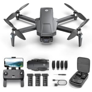 Holy Stone HS720R 3 Batteries 3 Axis Gimbal GPS EIS Drone with 4K Camera for Adults FAA Compliant FPV Drone with Built in RID 10000 Feet Transmission Range Follow Me Auto Return Time lapse Photo